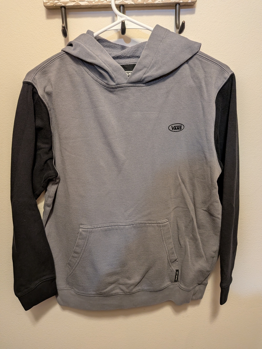 Vans Gray Pullover Hoodie with Black Sleeves